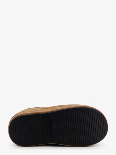 Balenciaga Women Alaska Soft Suede Mule With Plateau In Brown