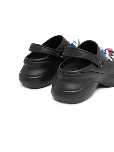 Balenciaga Black Crocs Jibbitz In Black