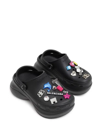 Balenciaga Black Crocs Jibbitz In Black