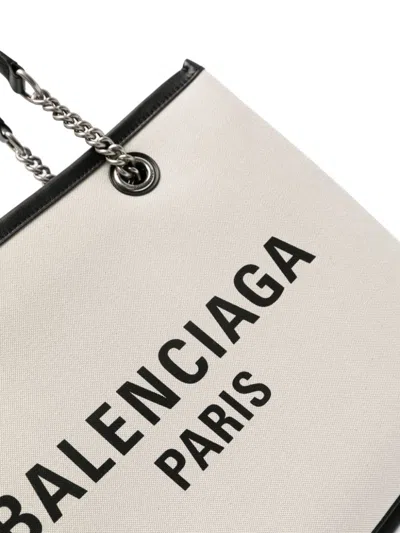 Balenciaga Small Duty Free Canvas Tote Bag In Neutral