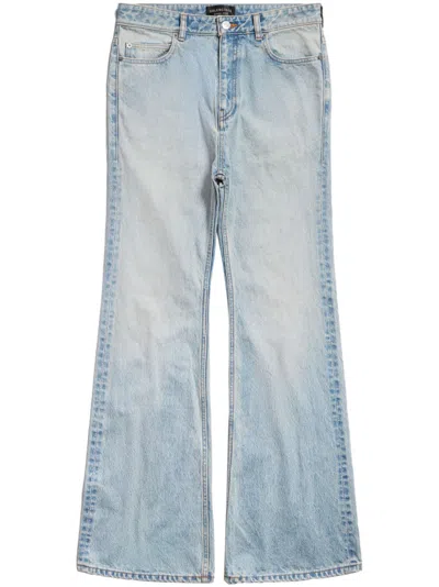 Balenciaga Flared Leg Jeans In Light Indigo