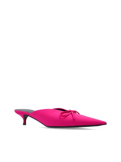 Balenciaga Bow Detailing Pointed Toe Sandals In Pink