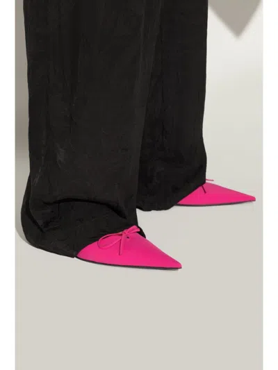 Balenciaga Bow Detailing Pointed Toe Sandals In Pink