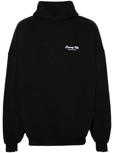 Balenciaga Beverly Hills Oversized Hoodie In Black