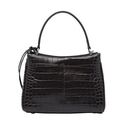 Balenciaga Brown Leather Mini Rodeo Handbag In Brown