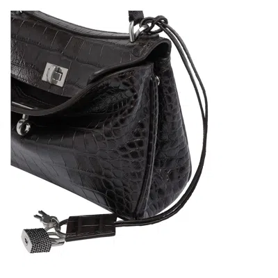 Balenciaga Brown Leather Mini Rodeo Handbag In Brown