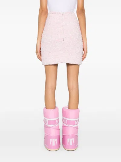 Balenciaga Pink Cotton Blend Tweed Mini Skirt In Multi