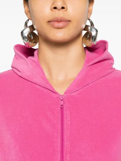 Balenciaga Small Fit Zip-up Hoodie In Pink
