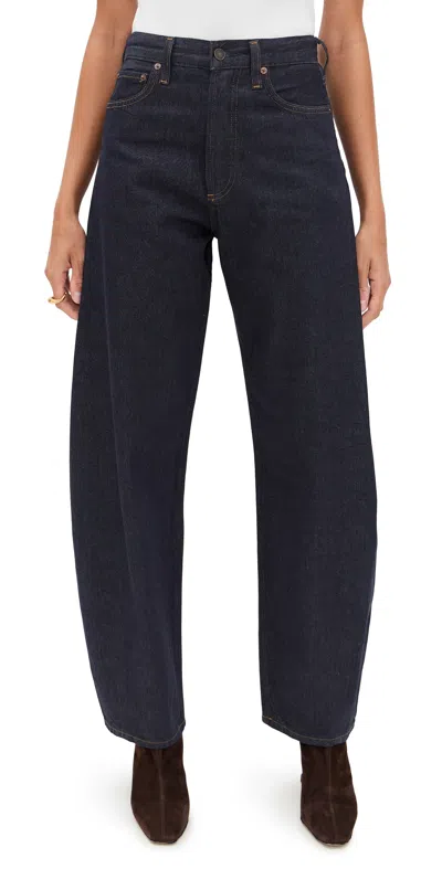 Agolde Luna Pieced High-waist Tapered Jeans In Blue