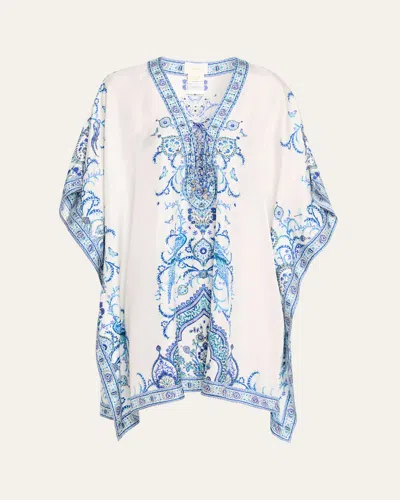 Camilla Isnik Lullaby Lace-up Short Kaftan In Multi