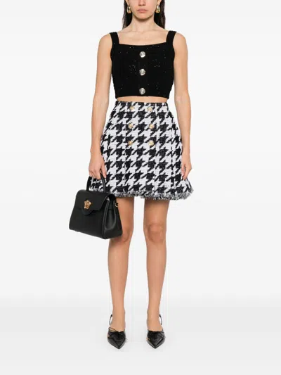 Balmain Tweed Crop Top In Multi