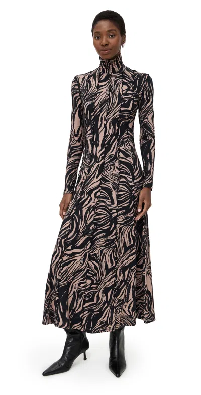 Proenza Schouler White Label Mabel Paneled Printed Jersey Turtleneck Maxi Dress In Multi