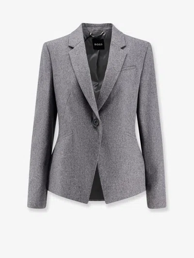 Hugo Boss Tailored Jacket Featuring Structured Shoulders In Multi