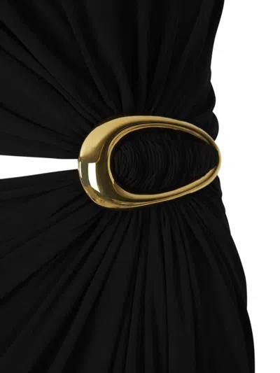 Bottega Veneta Draped One-shoulder Midi Dress In Multi