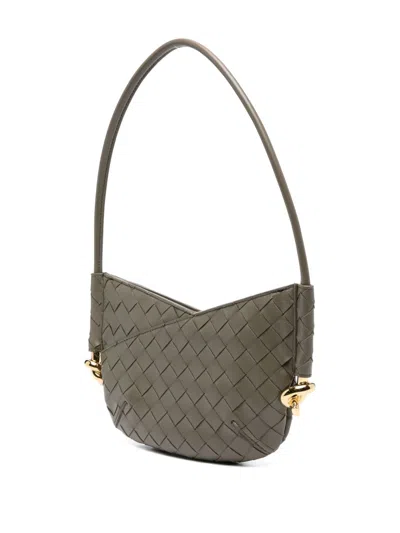 Bottega Veneta Women Solstice Baby Leather Shoulder Bag In Gray