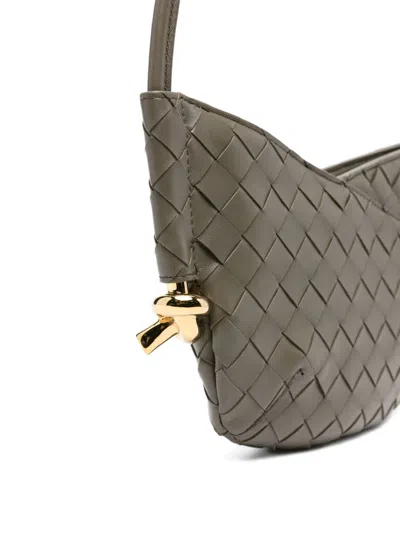 Bottega Veneta Women Solstice Baby Leather Shoulder Bag In Gray