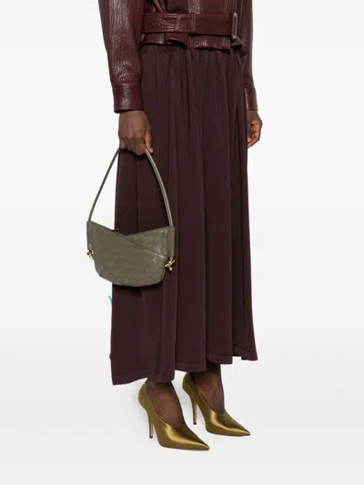 Bottega Veneta Women Solstice Baby Leather Shoulder Bag In Gray