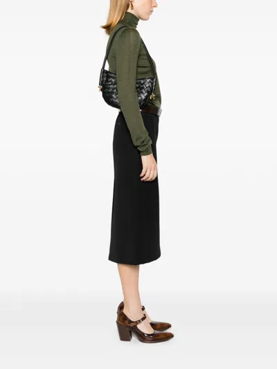 Bottega Veneta Women Black Nappa Leather Mini Solstice Shoulder Bag