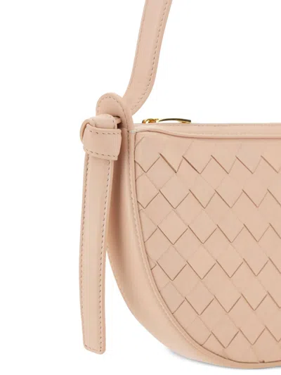 Bottega Veneta Women Sunrise Mini Leather Shoulder Bag In Pink