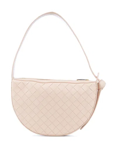 Bottega Veneta Women Sunrise Mini Leather Shoulder Bag In Pink
