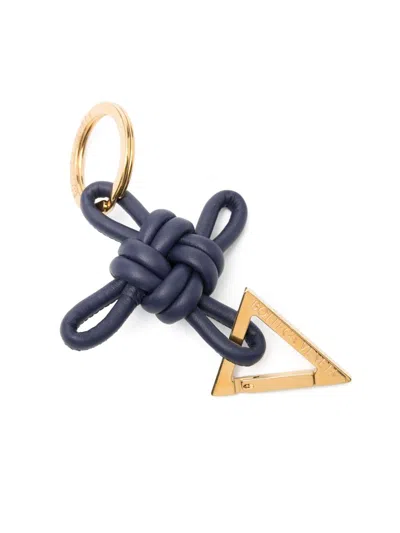 Bottega Veneta Women Triangle Leather Keyring In Blue