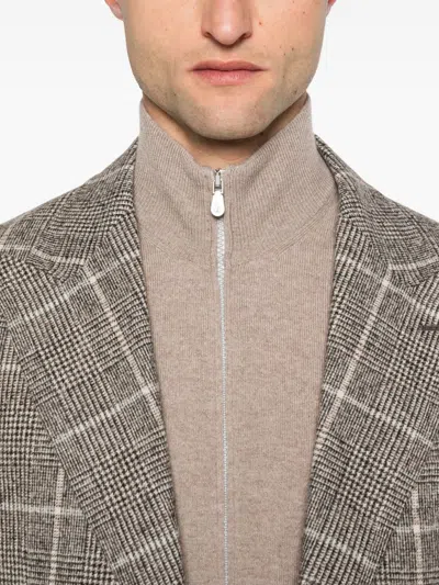 Brunello Cucinelli Men Cashmere Zipped Cardigan In Multi
