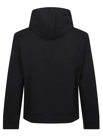 Moschino Cotton Hoodie With Drawstrings And Kangaroo Pocket In Black