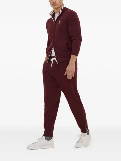 Brunello Cucinelli Men Cotton Jersey Crew-neck T-shirt With Logo And Faux-layering In White