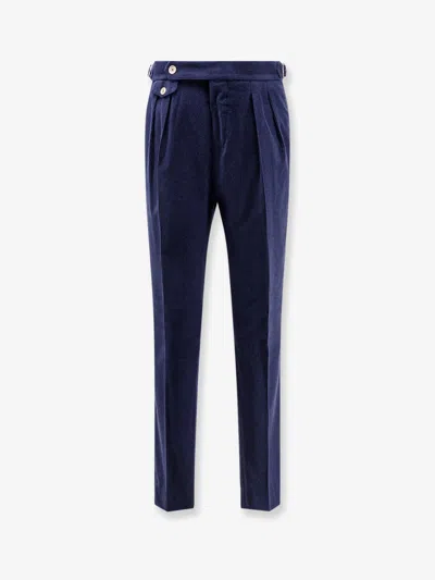 Brunello Cucinelli Pleated-front Tailored Trousers In Blue