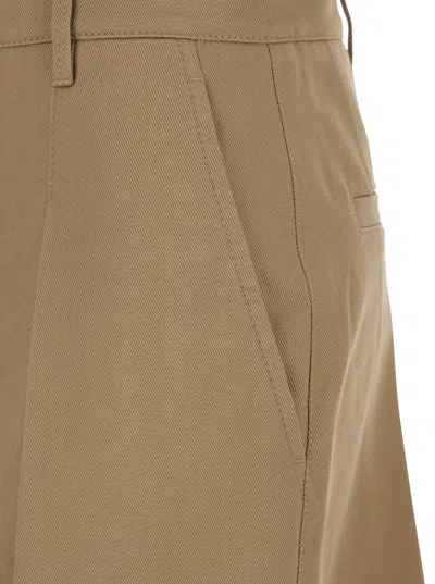 Brunello Cucinelli Pleated Skirt Featuring Side And Back Pockets In Brown