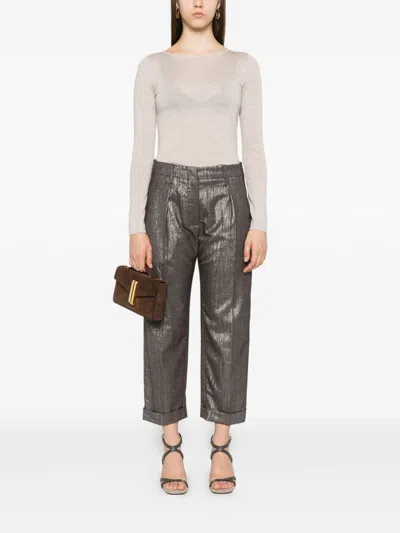 Brunello Cucinelli Boat-neck Cashmere-silk Lightweight Sweater In Multi