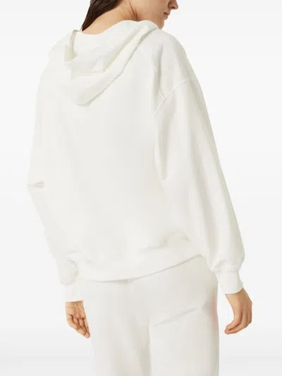 Brunello Cucinelli White Shiny Trims Zip-up Hoodie In White