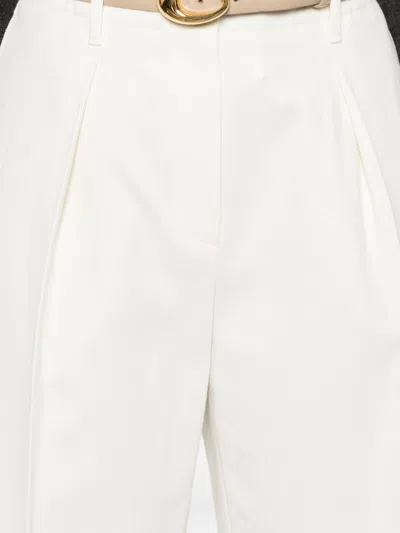 Brunello Cucinelli Cotton Blend Pleated Cropped Trousers In Multi