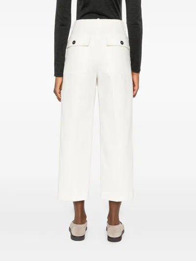 Brunello Cucinelli Cotton Blend Pleated Cropped Trousers In Multi