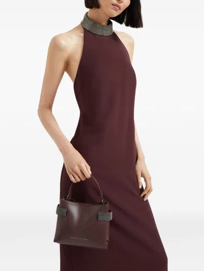 Brunello Cucinelli Small Leather Handbag Top Handle In Brown