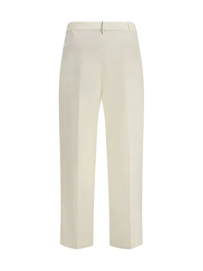 Brunello Cucinelli Sartorial Track Trousers In Virgin Wool Crêpe Fluid Twill In White