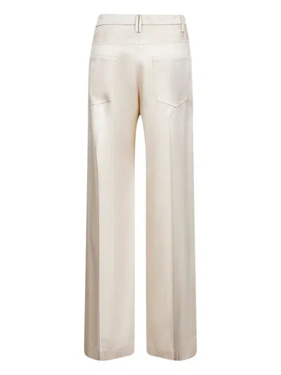 Brunello Cucinelli Satin Trousers In Neutral