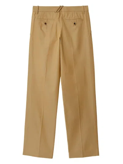 Burberry Men Cotton Trousers In Brown