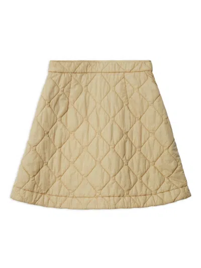 Burberry Almond Beige Quilted A-line Skirt In Multi
