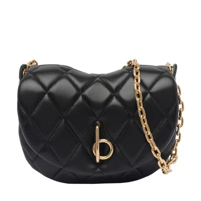 Burberry Medium Rocking Soft Quilted Shoulder Bag In Black