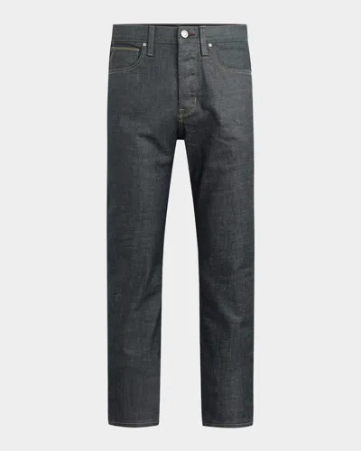 Hudson Wes Classic Straight Jeans In Coated Gunmetal In Black