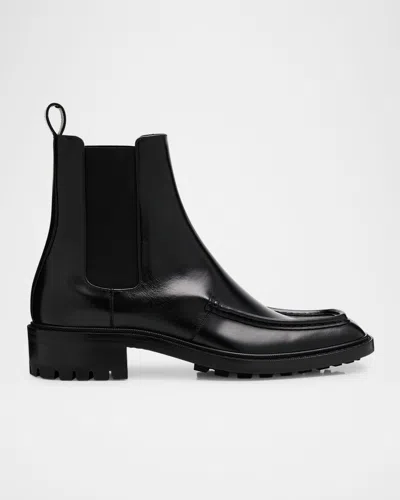 Saint Laurent 25mm Joe Pull-tab Square-toe Chelsea Boots In Black