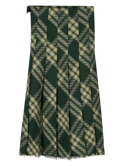 Burberry Maxi Kilt With Check Pattern In Multi