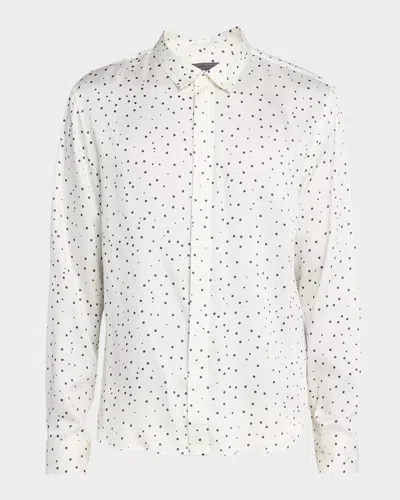 John Varvatos Men's Rodney Polka Dot Modal Sport Shirt In White
