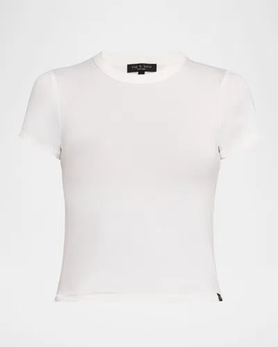 Rag & Bone Luca Slim Short-sleeve Baby Tee In White