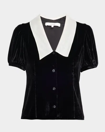 Frame The Velvet Sailor Button-front Shirt In Black