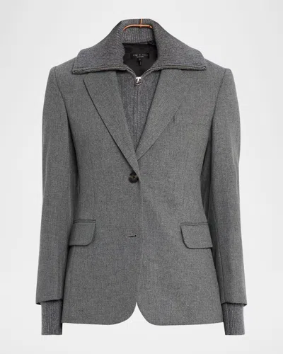 Rag & Bone Frank Wool Blazer With Removable Sweater In Multi