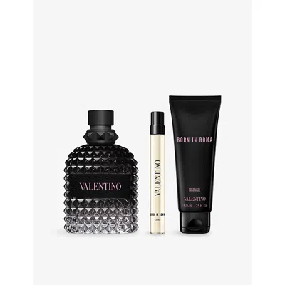 Valentino Beauty Womens Born In Roma Uomo Eau De Parfum And Shower Gel Gift Set In Black