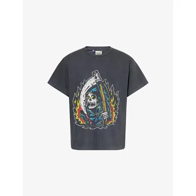 Gallery Dept. Mens Vintage Black Big Reaper Graphic Cotton-jersey T-shirt Xl In Animal Print