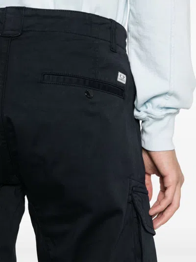 C.p. Company Tailored Cargo Shorts With Distinctive Pocket Details In Black